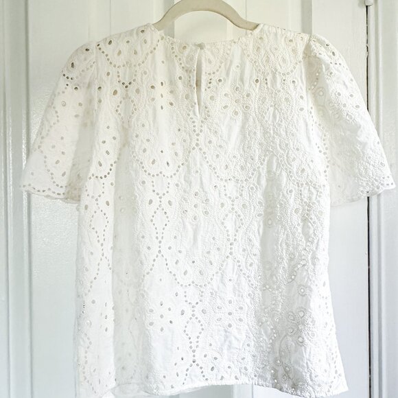 Sezane White Eyelet Blouse - Picture 8 of 9